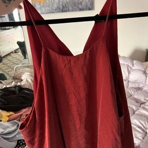 Elegant Red Sleeveless Dress Banana Republic SILK